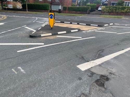 RediKerb Surface Kerbing after installation on a on one-way junction
