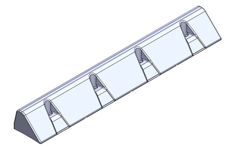 Technical illustration of the Kerb Orca middle module designed to connect between end modules