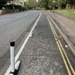 Mini Orca units with One Piece Wand Orca featuring flexible wands installed on a cycle lane.