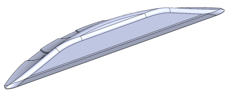Technical illustration of Orca back profile.