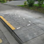 BusPad installed at a bus stop to create a level boarding area