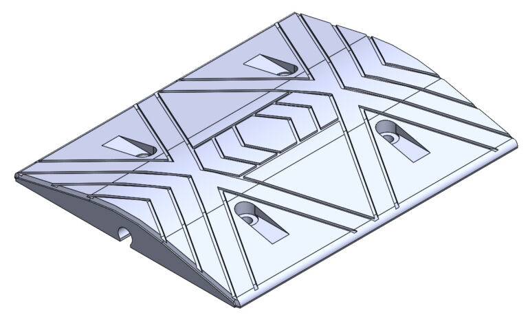 MiniSitecop speed ramp middle module showing surface profile and fixing points