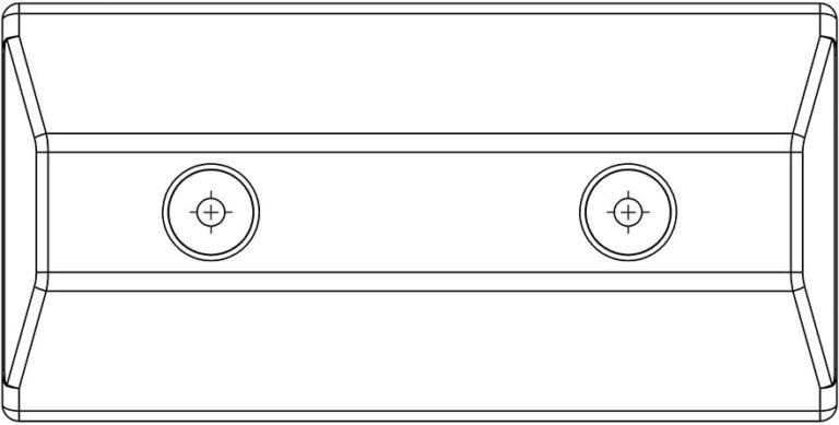 Raised line delineator middle module – 300 mm length, technical drawing