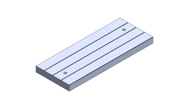 Sinusoidal ramp construction modules, showing interlocking rubber sections with pre-drilled fixing points