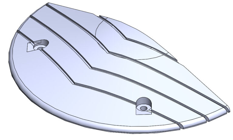 Sitecop speed ramp end module showing surface profile and fixing points.