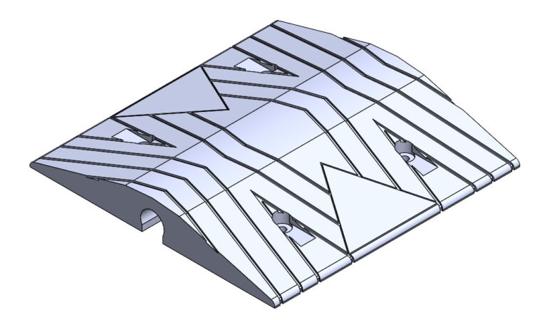 Sitecop speed ramp middle module showing surface profile and fixing points.