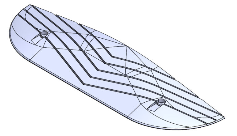 SitecopPlus speed ramp end module showing surface profile and fixing points.