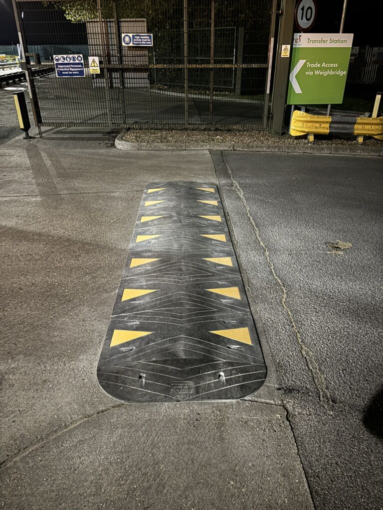 SitecopPlus speed ramp in situ on a commercial access road.