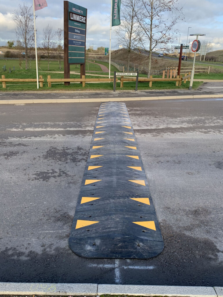 SitecopPlus speed ramp installed on a residential road.