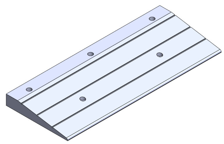 Side module for Traficop rubber speed cushions, designed to complete the outer edge of the cushion.