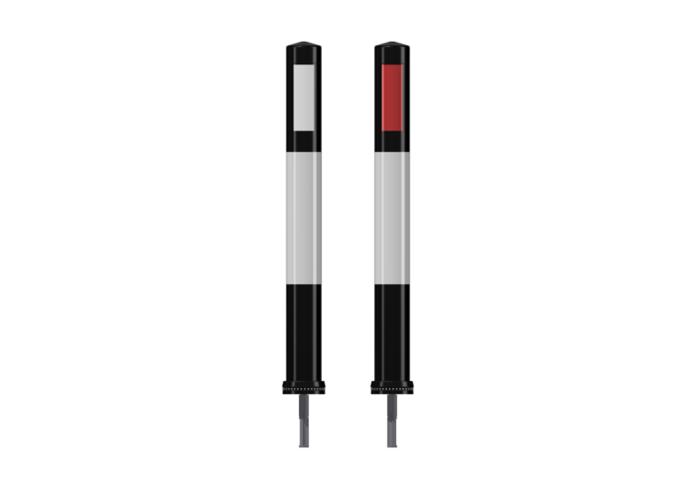 Verge marker pole cones for roadside and verge delineation.